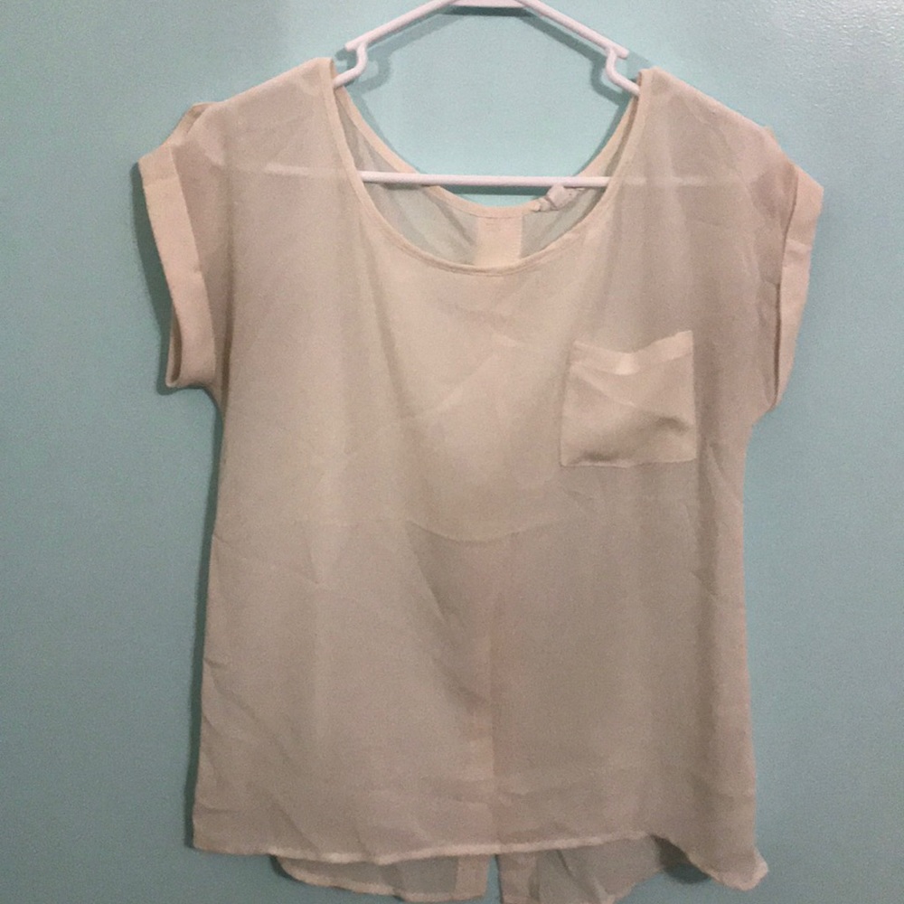 Edge off- white sheer tee